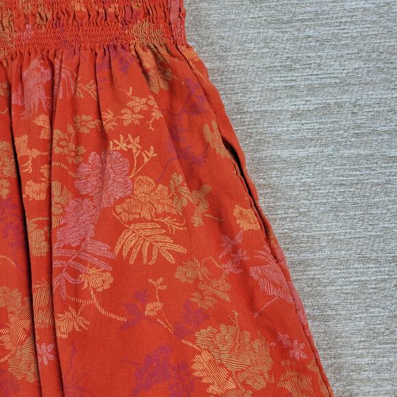 Universal Thread Dress Womens Medium Orange Smocked Top Adjustable Straps Summer - Picture 14 of 16